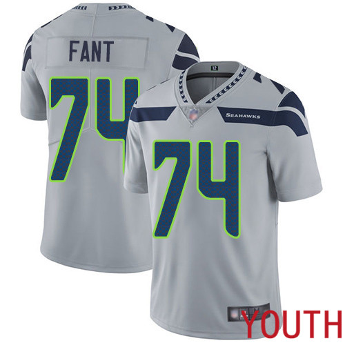 Seattle Seahawks Limited Grey Youth George Fant Alternate Jersey NFL Football #74 Vapor Untouchable->youth nfl jersey->Youth Jersey